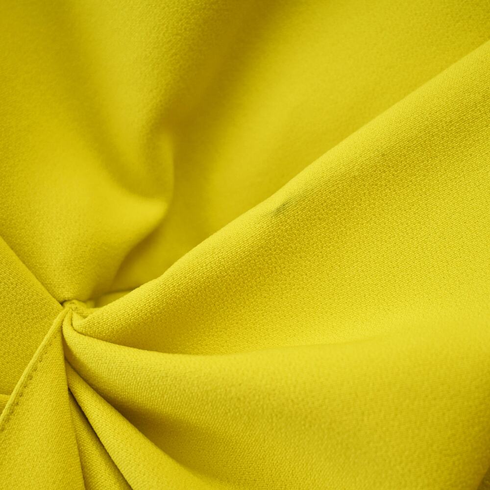 Safiyaa Avery Bright Yellow Draped Crepe Asymmetric Midi Dress Size 10 - Picture 10 of 13